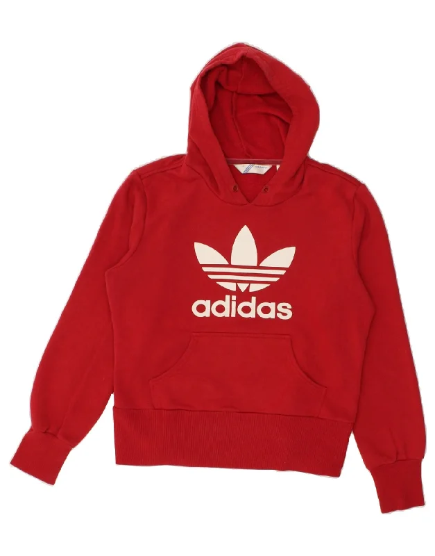 Stock Up and Save ADIDAS Womens Graphic Hoodie Jumper EU 40 Medium Red Cotton