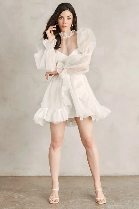 Price Drop Alert Wondrous Romance Long Puff Sleeves Mini Dress