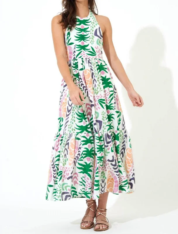 Savings Event Halter Maxi Dress In Grenadine White