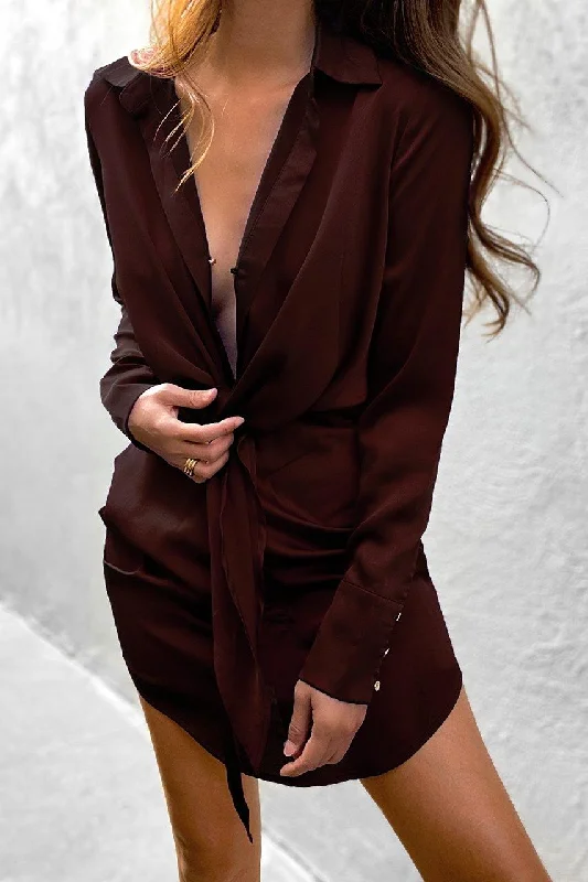 Price Meltdown Aja Mini Dress - Chocolate