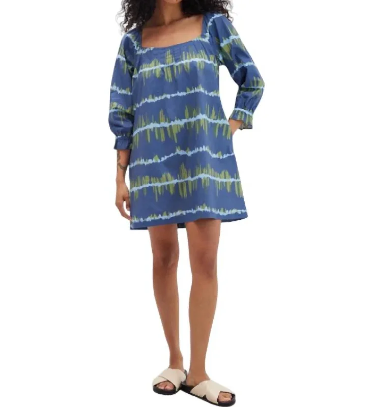 Fantastic Offers Sienna Smock Dress In Blue Ripple Print