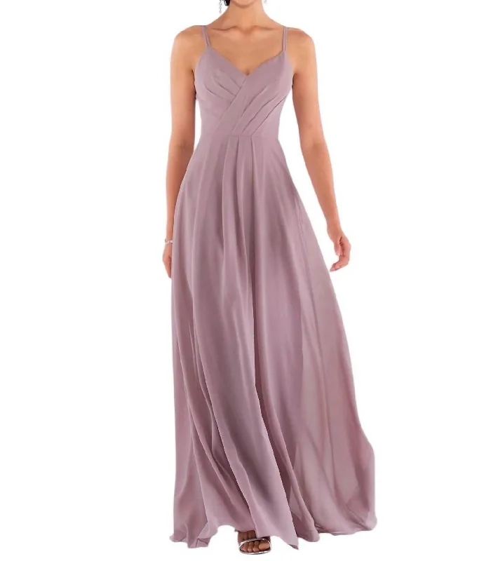 Super Sale Classic Bridesmaid Dress With Cowl Back In Dusty Lavender