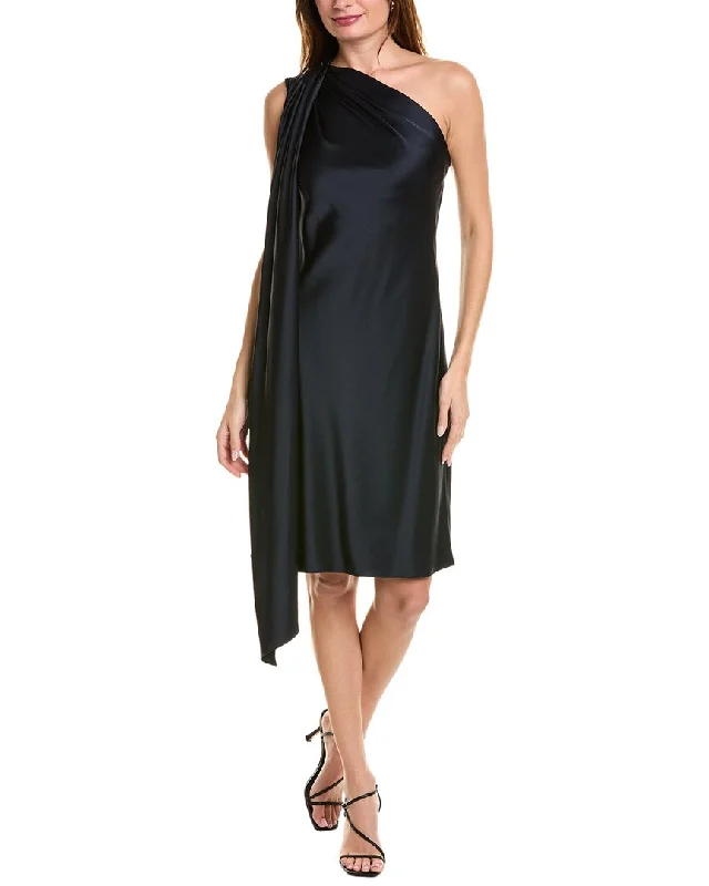 Best Deals Elie Tahari Satin One-Shoulder Mini Dress