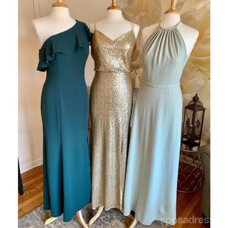 Members Only Mismatched Floor Length Sequin Cheap Bridesmaid Dresses Online, WG685