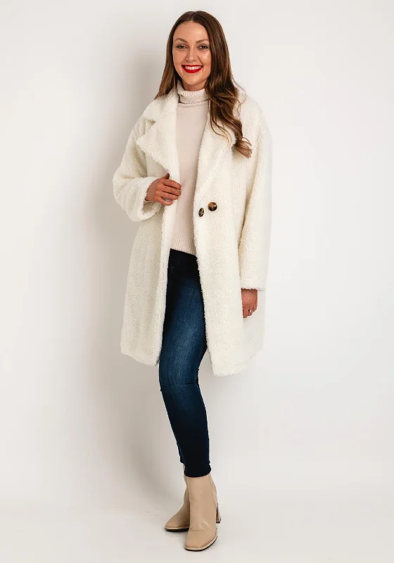 Value Deals Natalia Collection One Size Teddy Coat, White