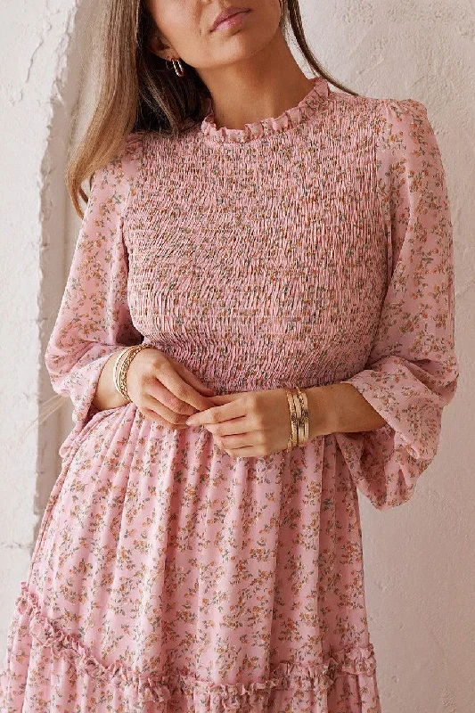 Price Rollback Juniper Shirred Dress - Blush