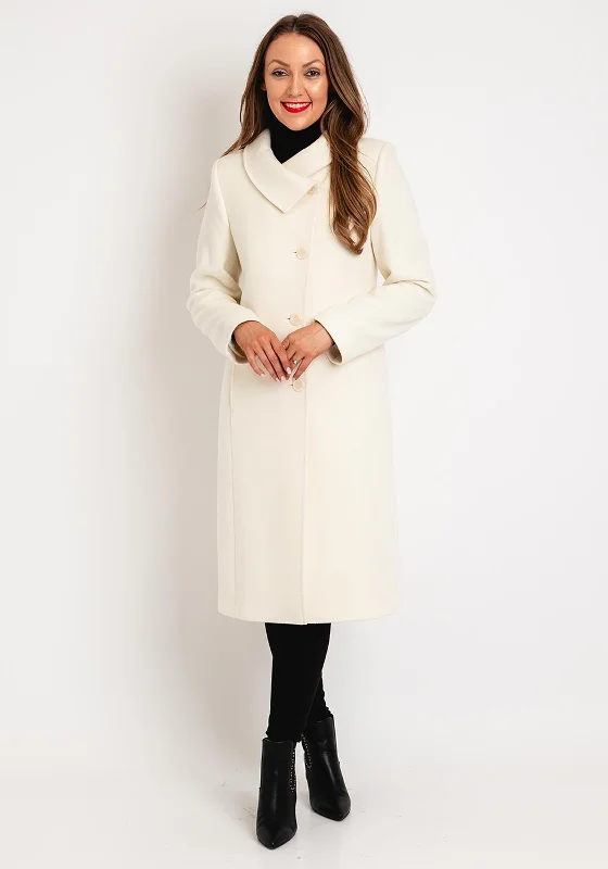 Super Sale Christina Felix Wool Cashmere Blend Shawl Collar Coat, Winter White