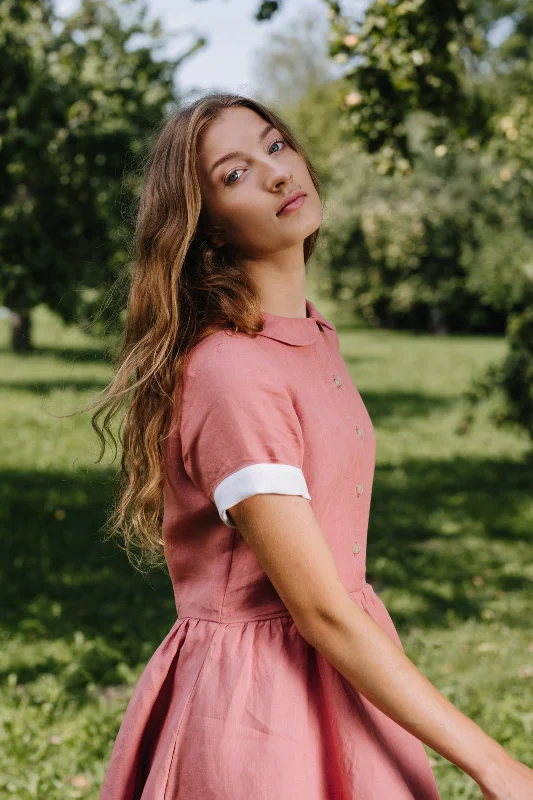 Extra Savings Mini Classic Dress, Short Sleeve, Vintage Pink