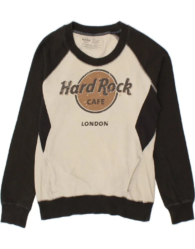 Reduced Prices HARD ROCK CAFE Womens London Graphic Sweatshirt Jumper UK 10 Small Black