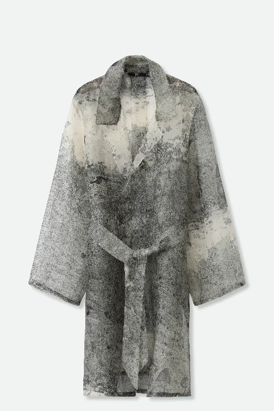 Savings Spectacular BLYTHE SILK ORGANZA DRESS JACKET IN CEMENT