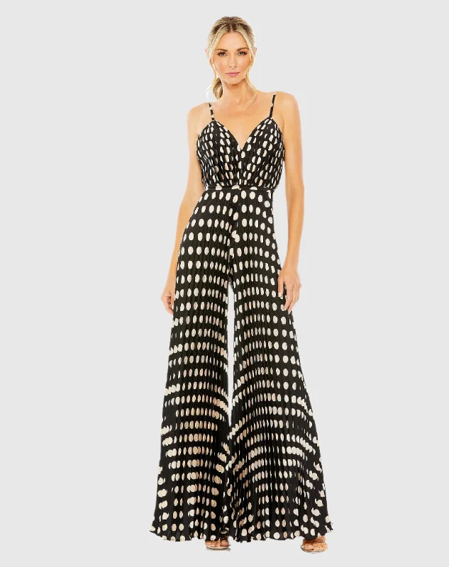Midnight Madness Pleated Charmeuse V-Neck Jumpsuit