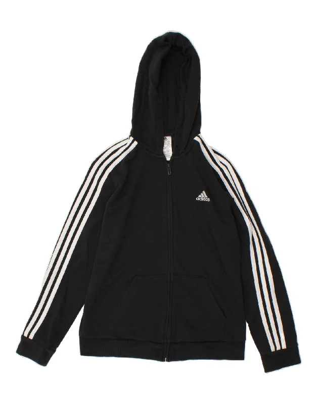 Extra Savings ADIDAS Womens Zip Hoodie Sweater UK 12/14 Medium Black Cotton