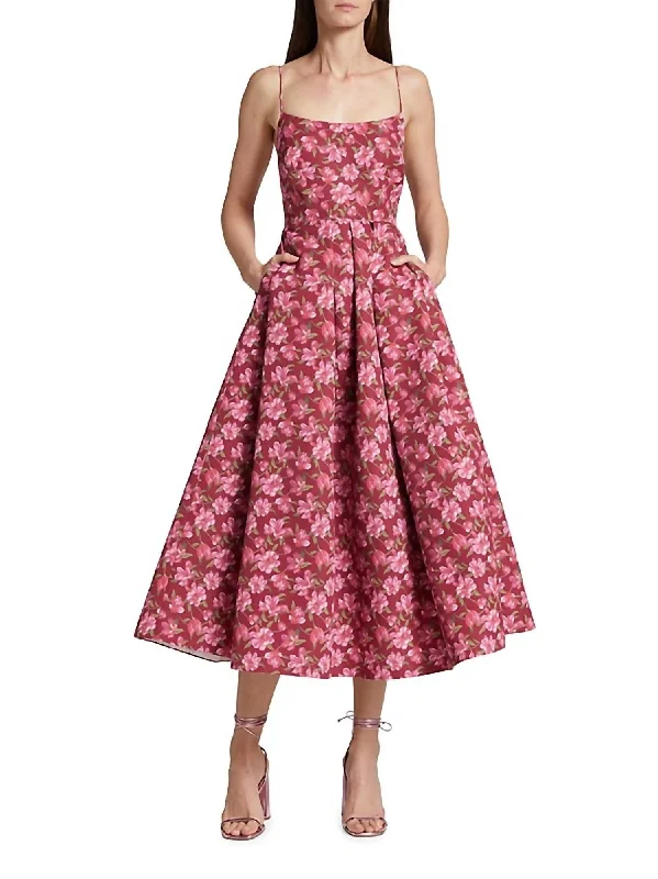 Don’t Miss Out Audra Dress In Bordeaux Bloom