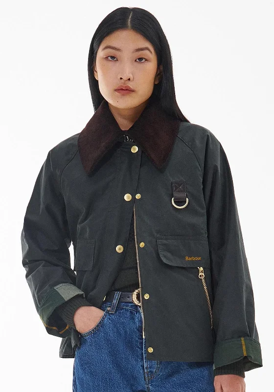 Midnight Madness Barbour Womens Catton Spey Wax Jacket, Sage