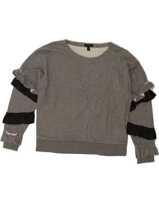 Final Clearance J. CREW Womens Sweatshirt Jumper UK 16 Large Grey Cotton