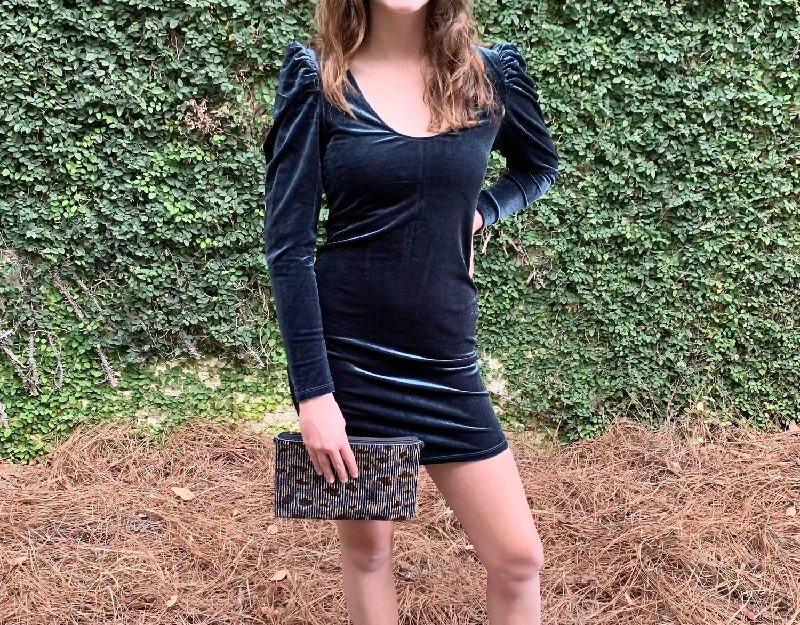 Special Price Calla Velvet Dress In Midnight Blue