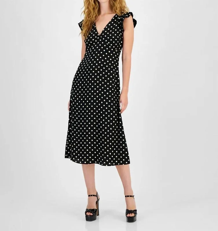 New Deals Rea Midi Dress In Black Cream