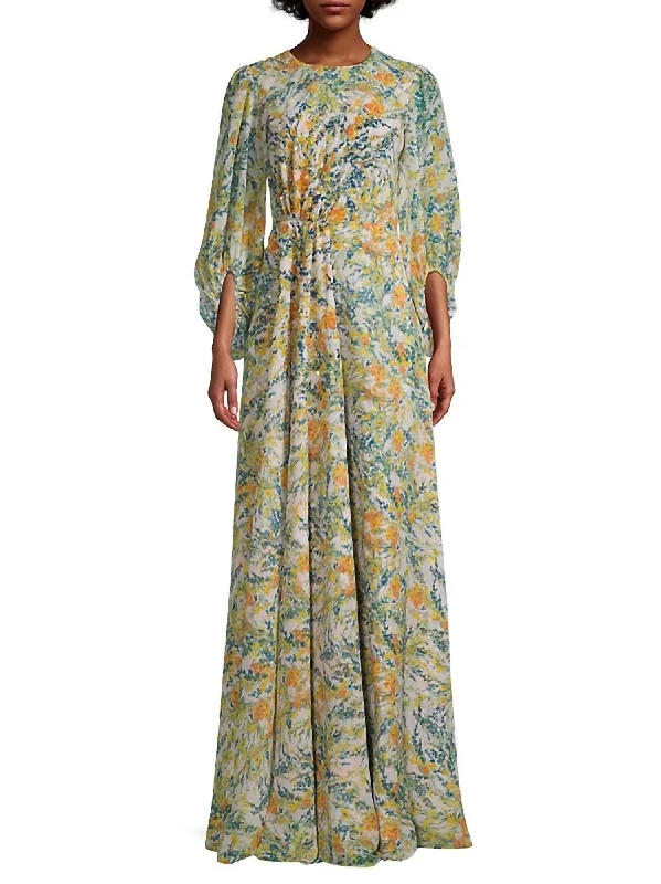 Time-Limited Offer Bianca Gown In Sunshine /teal Bouquet