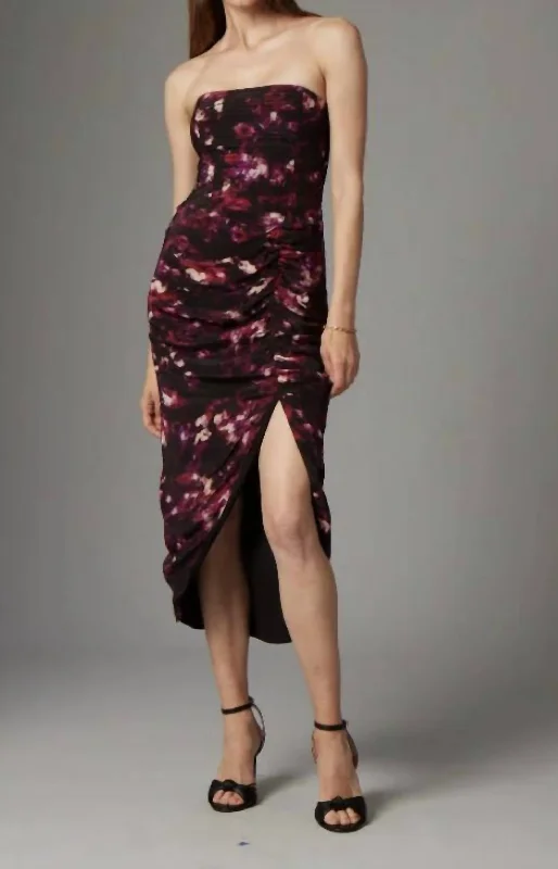 Hurry In Vera Dress In Moody Floral