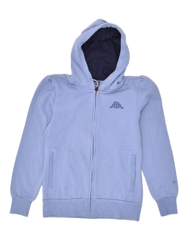 Deal Explosion KAPPA Womens Graphic Zip Hoodie Sweater UK 12 Medium Purple Cotton