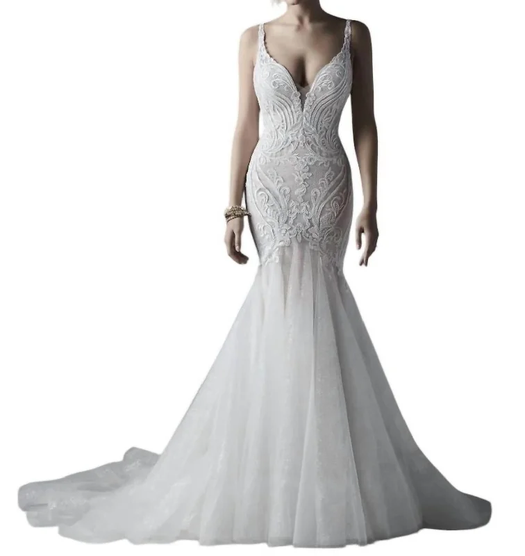 New Markdowns Emmanuelle Wedding Dress In Ivory/nude