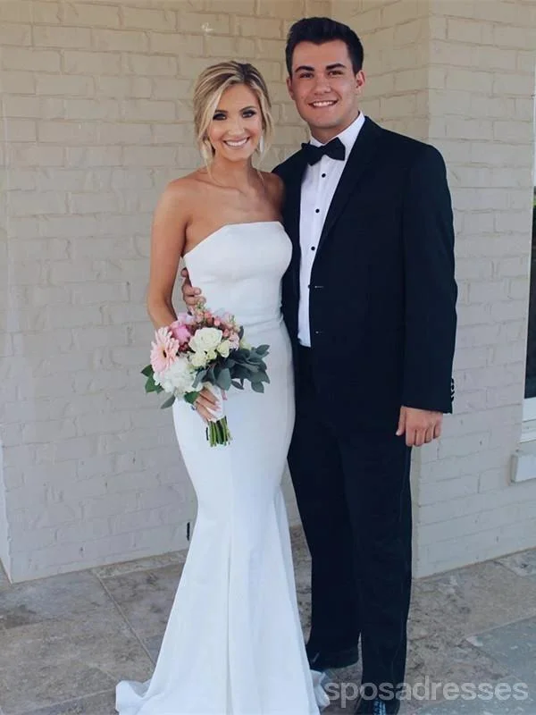Low Prices Simple Strapless Mermaid Cheap Wedding Dresses Online, Cheap Bridal Dresses, WD610