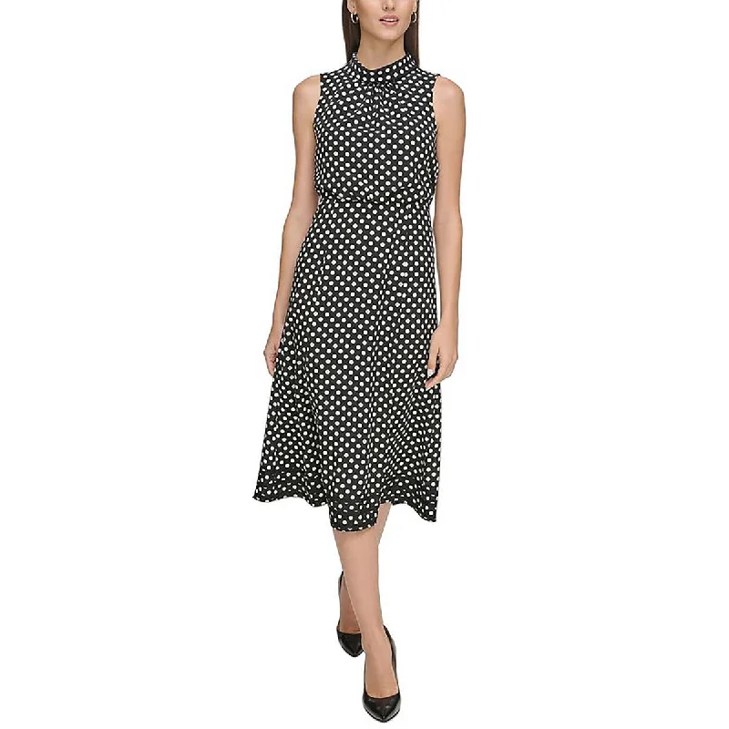 Major Savings Womens Sleeveless Mock Neck Midi Dress