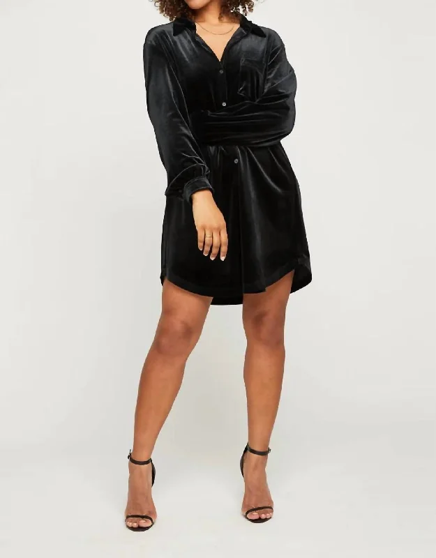 Deep Discounts Shaina Shirt Dress In Black