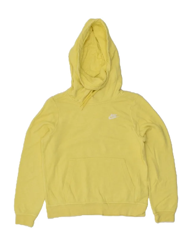 Loyalty Reward NIKE Womens Hoodie Jumper UK 10 Small Yellow Cotton